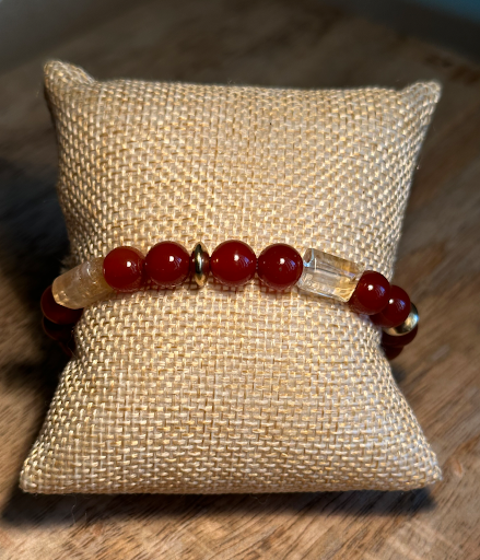 Bracelet "bonne humeur" agate rouge et citrine