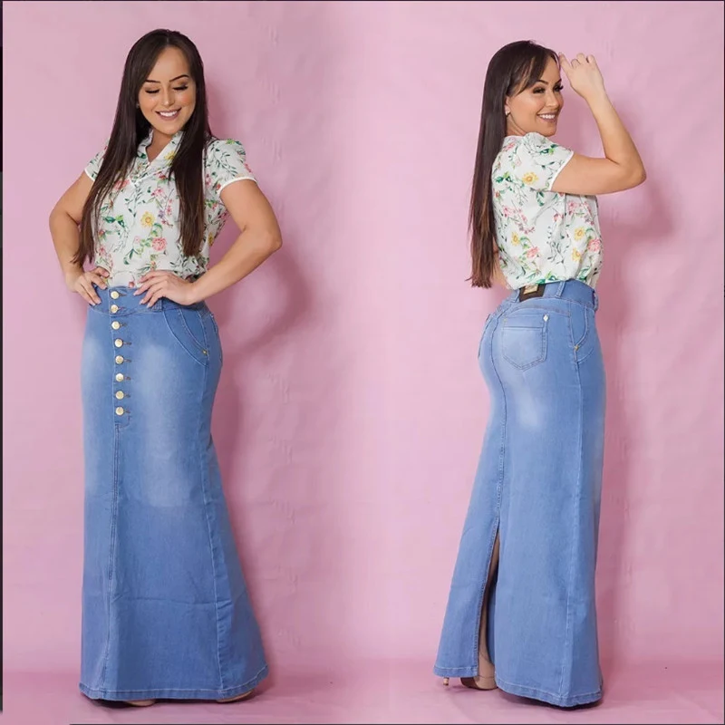Title 3, Hot Style Slim Slimmende Denim Dames Lange Rok ...