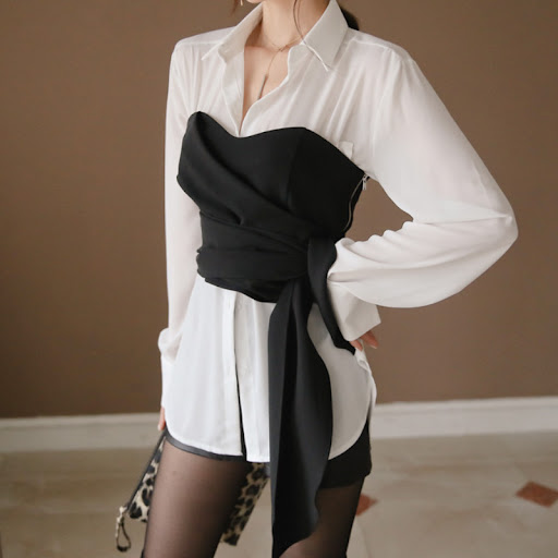 Title 1, Fashionable Temperament Loose Chest Tie Bow Wai...