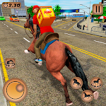 Cover Image of Tải xuống Mounted Horse Riding Pizza Guy: Food Delivery Game 1.0.1 APK