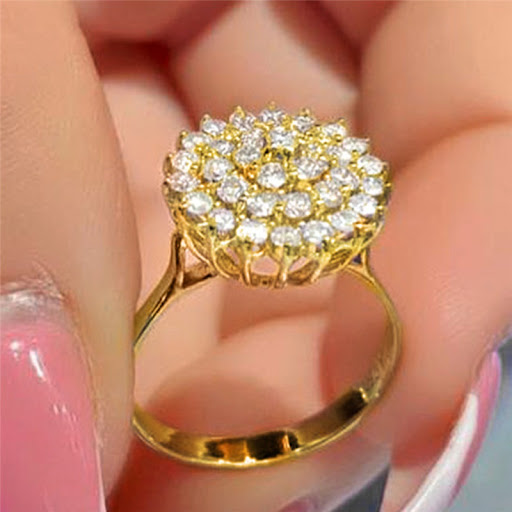 Title 5, European and American Alloy Full Diamond Geomet...