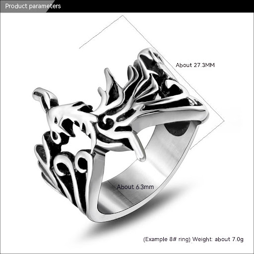 Title 1, Ornament Retro Phoenix God Bird Titanium Steel ...