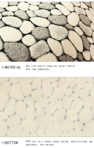Title 6, Coral Velvet Stone Pattern Bathroom Mat Carpet ...
