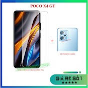 Combo Poco X4 Gt - Redmi Note 11T Pro Kính Cường Lực Trong Suốt Không Full Màn + Dán Bảo Vệ Camera Chống Trầy Xước