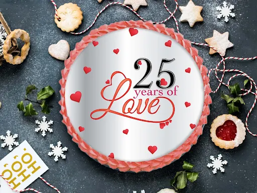 25 Years Of Love Photo Cake
