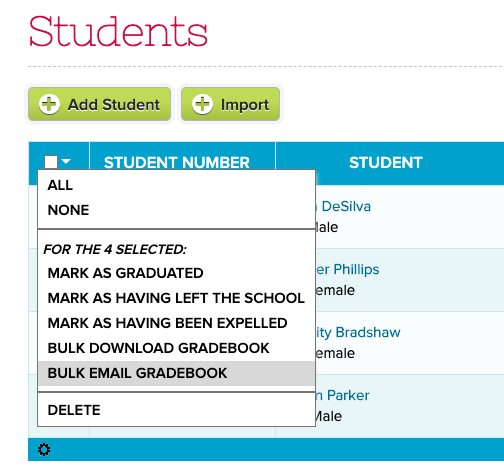 Bulk Email the Gradebook PDF to students/parents