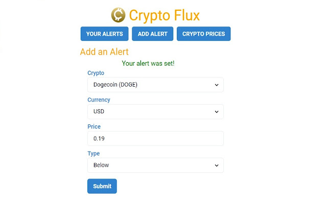 Crypto Flux chrome extension