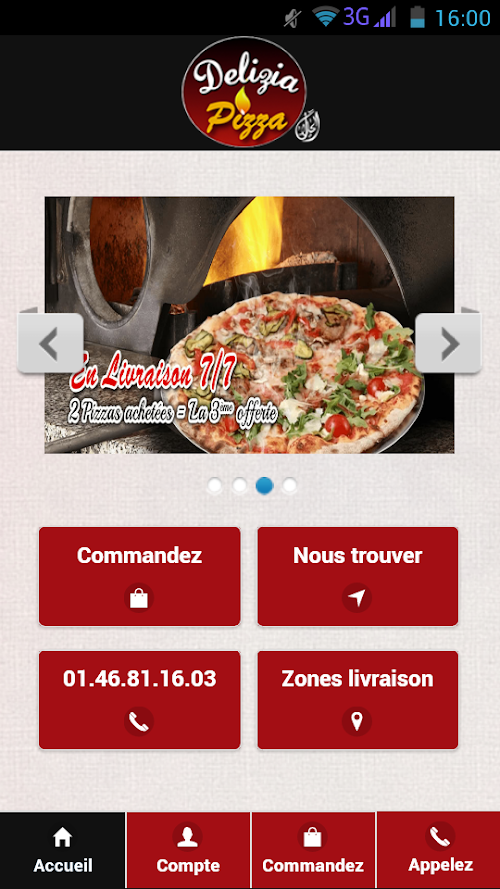 Android application Delizia screenshort