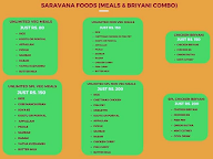 Saravana Foods menu 1