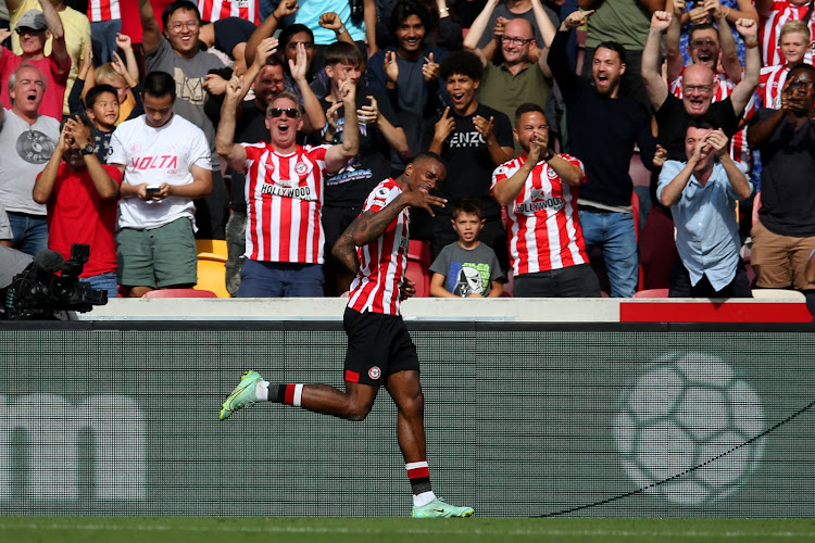 Brentford's Ivan Toney celebrates after scoring against Leeds United