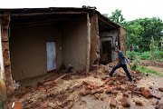 Joseph Bengali at his house in Mtauchira village which was destroyed by Cyclone Freddy in Malawi on March 16 2023. 