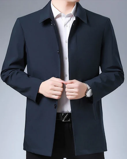 Casual Business Lapel Windbreak Jackets Men Coats 2024 B... - 2