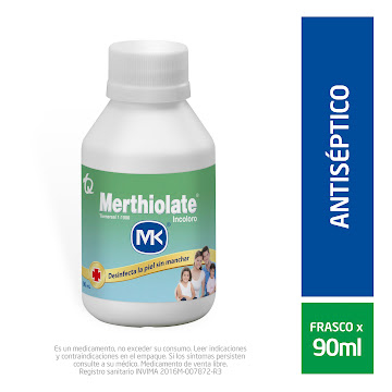 Merthiolate Mk 10 gr Incoloro Frasco x 90 ml  