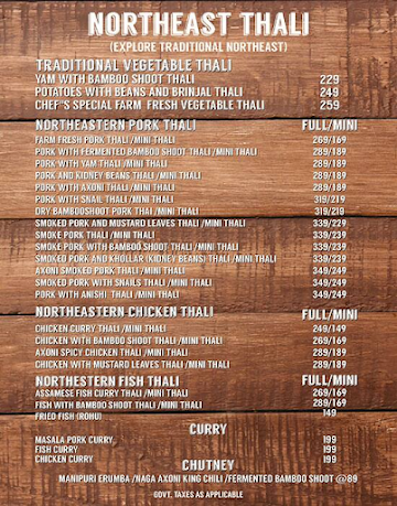 NCC Northeastern & Chinese Cafe menu 