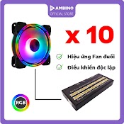 Hub Fan Ambino V1 Đồng Bộ Dây Nguồn Rgb Rainpow, Fan Coolmoon Chân 6Pin