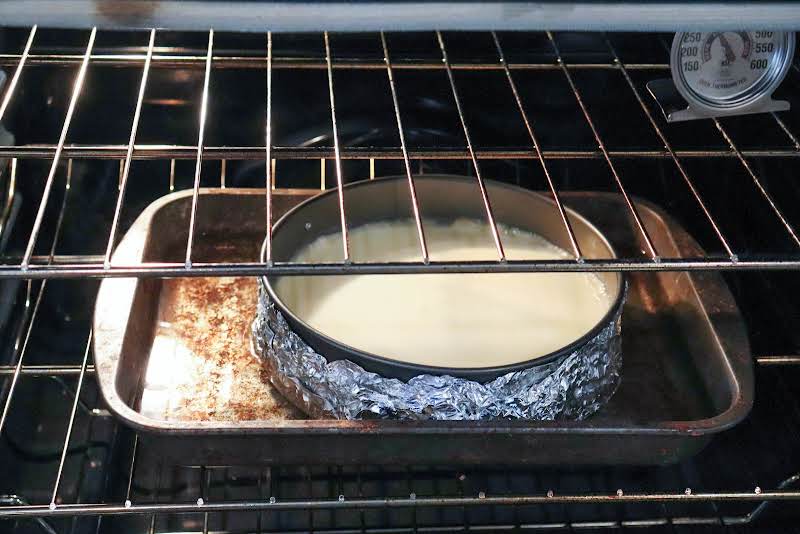 Blender Cheesecake Baking In The Oven.