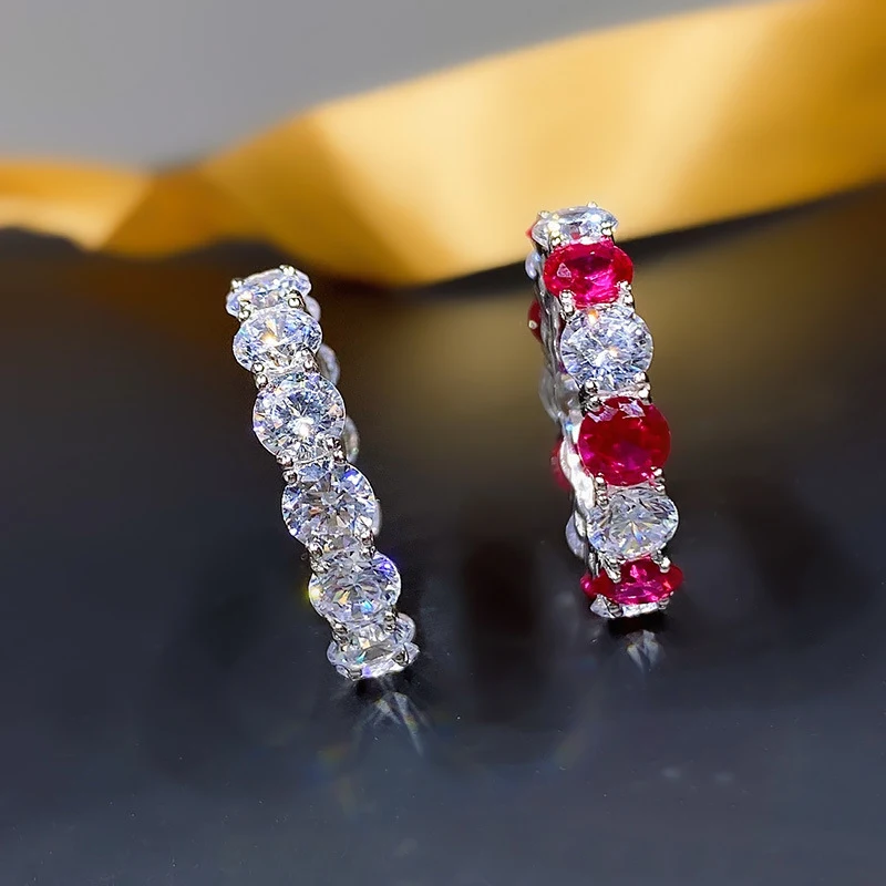 Micro-ingelegde Gang Drill aquamarijn damesring, een prachtige ring voor vrouwen, straalt elegantie uit en verfraait elke outfit.