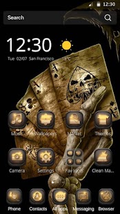 Skull poker launcher theme - náhled