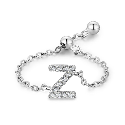 Title 25, Letter Chain Ring Female Fashion Niche Design L...