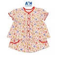 Bộ Quần Áo Ngắn Bé Gái Họa Tiết Hoa Nhí Đồng Quê Đỏ Cotton - Aicdbgifom0U - Ain Closet