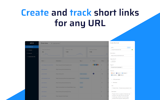 URL shortener, 1-click tracked links