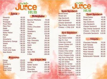 The Juice Hub menu 