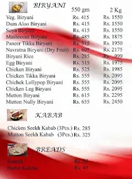 Meri Biryani menu 1