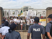 Mangosuthu University of Technology students protested as the ex-lover of murdered student Zolile Khumalo appeared in the Durban Regional Court. on 10 May 2018.