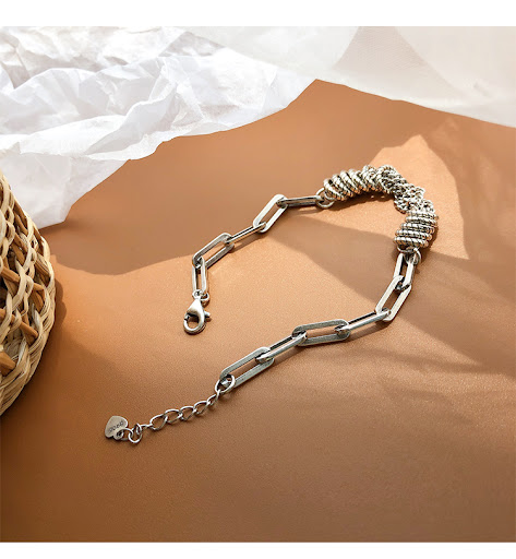 Title 14, Stereoscopic Love Bracelet Women Simple Retro L...