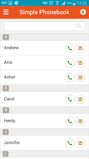 Screenshot Simple phonebook-private,secon