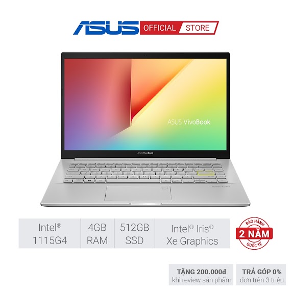 Laptop Asus Vivobook A515Ea - Bq1530W I3 1115G4 |4Gb | 512Gb Ssd |15.6 Fhd |Win11|Bạc