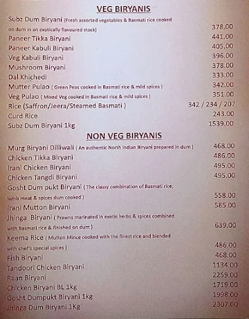 Taaareef menu 