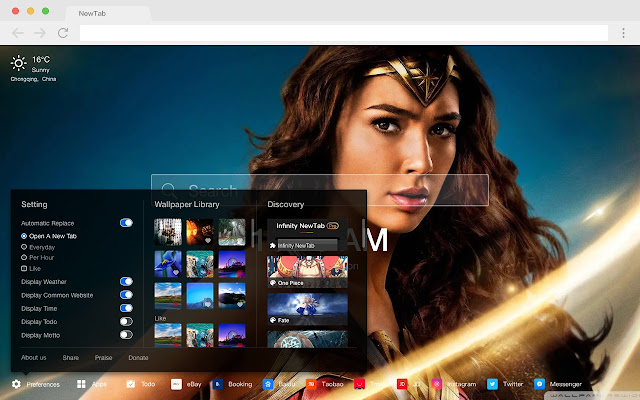 Wonder Woman Pop DC Movie HD New Tabs Theme