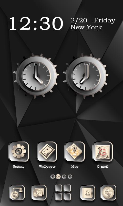 Black Metal GO Launcher Theme Screen 2