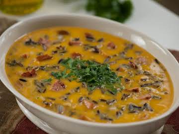 Smoked Sausage, Butternut Squash and Wild Rice Soup