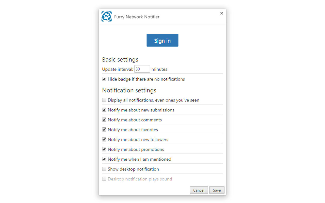 Furry Network Notifier Preview image 2