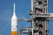 NASA's next-generation moon rocket, the Space Launch System (SLS), with the Orion crew capsule perched on top, stands on launch complex 39B before its rescheduled debut test launch for the Artemis 1 mission, at Cape Canaveral, Florida, U.S. September 1, 2022.  