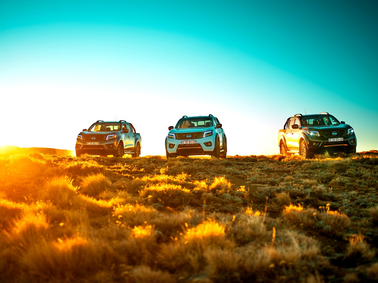 A trio of Nissan Navaras near the Afriski Resort in the land of the Basotho.