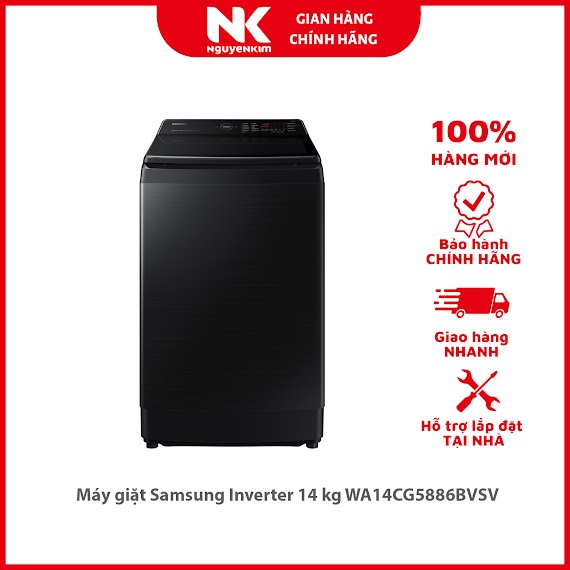 Máy Giặt Samsung Inverter 14 Kg Wa14Cg5886Bvsv - Hàng Chính Hãng