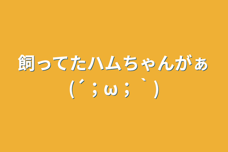 「飼ってたハムちゃんがぁ(´；ω；｀)」のメインビジュアル