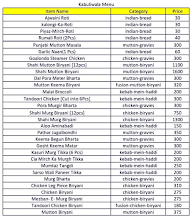 Kabuliwala menu 1