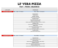 Le Vera Pizza menu 1