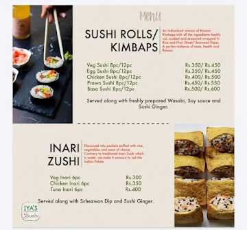 Iya's Sushi menu 