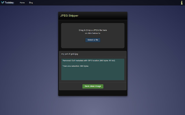 Toolsley JPEG Stripper chrome extension