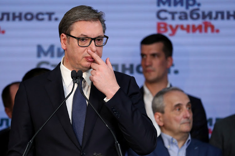 Serbian President Aleksandar Vucic, in Belgrade, Serbia, April 3 2022. Picture: REUTERS/ANTONIO BRONIC.