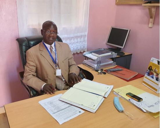 Evans Ogambe, the District Education Officer, Embu North, at his office in Manyatta Sub-County on June 9, 2021.