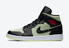 air jordan 1 mid se black/chile red-barely volt