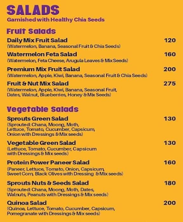 The Yellow Straw menu 