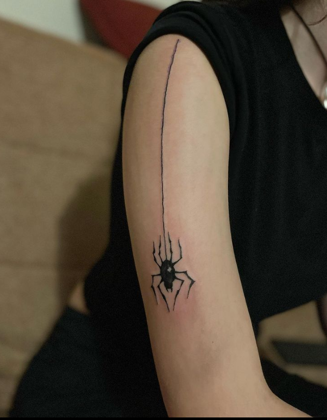 Hanging Spider Tattoo