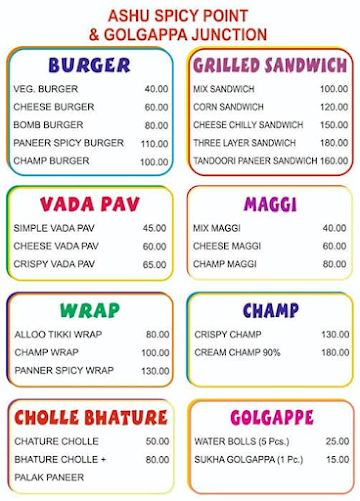 Ashu Spicy Point & Golgappa Junction menu 